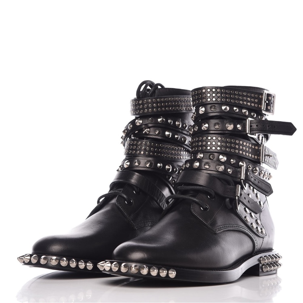 Saint Laurent Signature Ranger Studded Boots size 37 Women